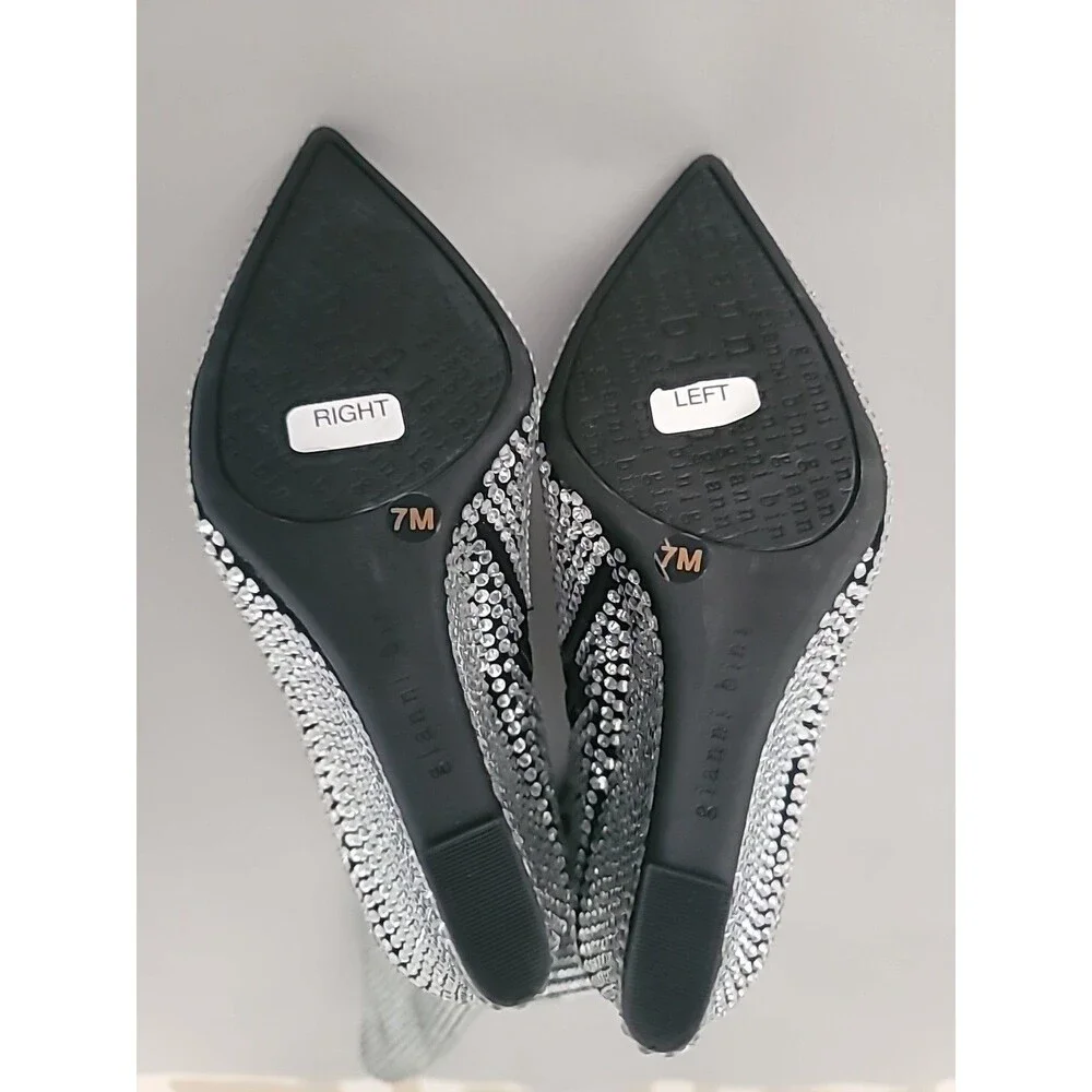 Gianni Bini Gabor Two Rhinestone Pointed Toe Tall Wedge Boots Size 7M
